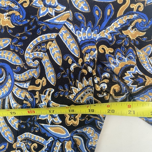 J. McLaughlin Catalyst Catalina Cloth Sheath Dress Blue‎ White Gold Print Sz L - Picture 5 of 7